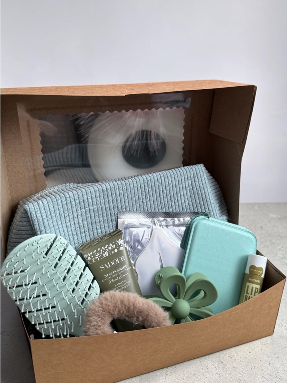 Mint Green Self-Care Gift Box with Knit Headband